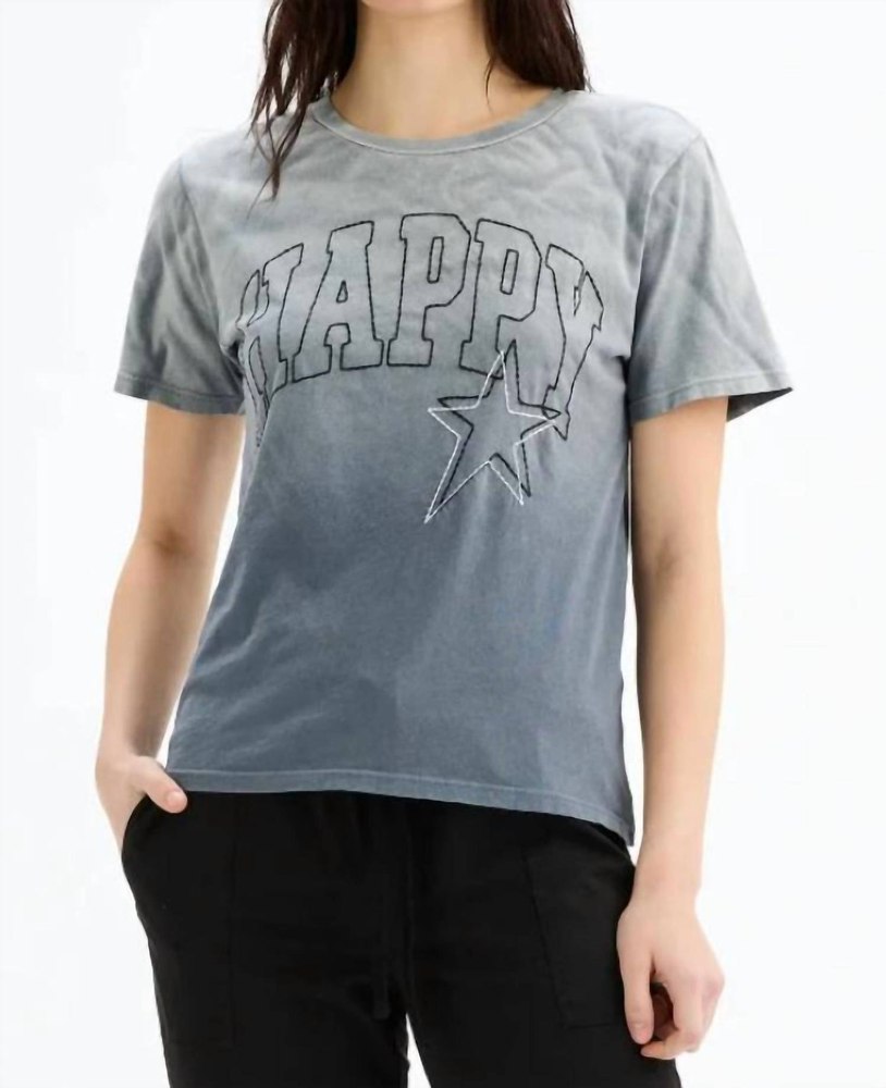 Happy Stars Wide T-Shirt In Sunfaded Frost Grey