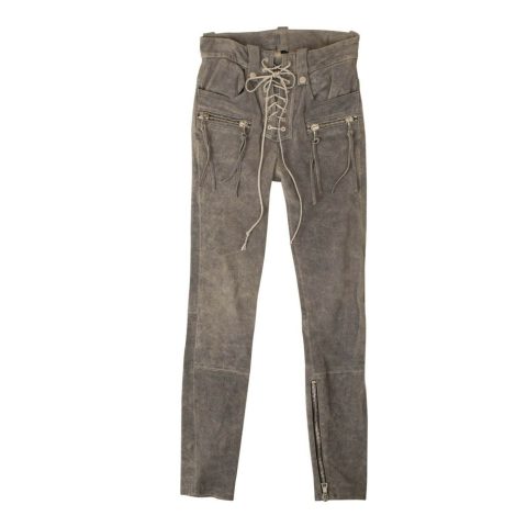 Unravel Project High-Rise Lace Trousers – Gray
