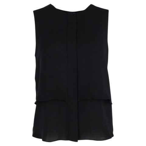 Theory Sleeveless Top in Black Viscose