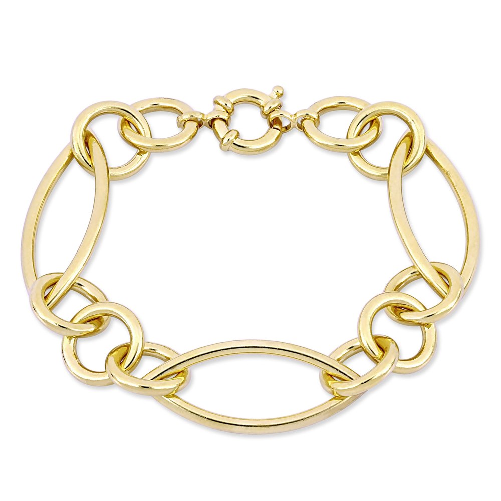 Mimi & Max Link Bracelet in Yellow Plated Sterling Silver – 8 in.