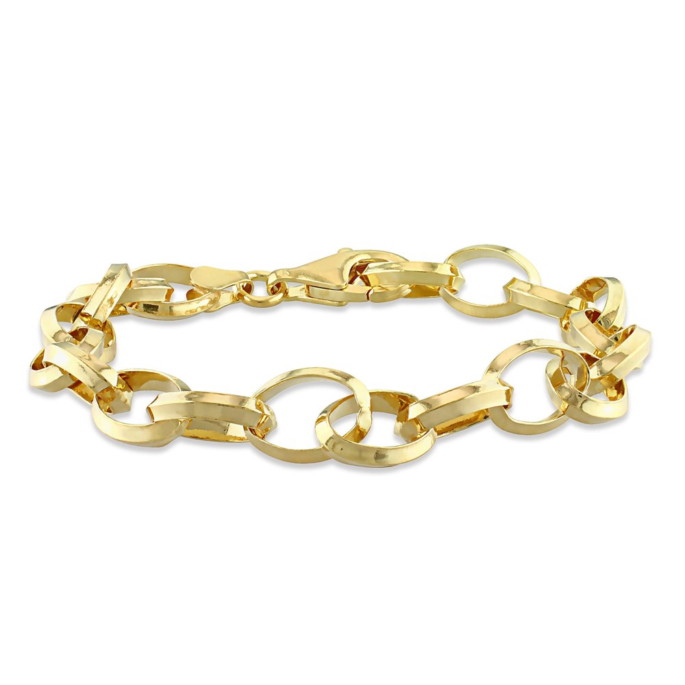 Mimi & Max Rolo Chain Bracelet in Yellow Plated Sterling Silver – 7.5 in