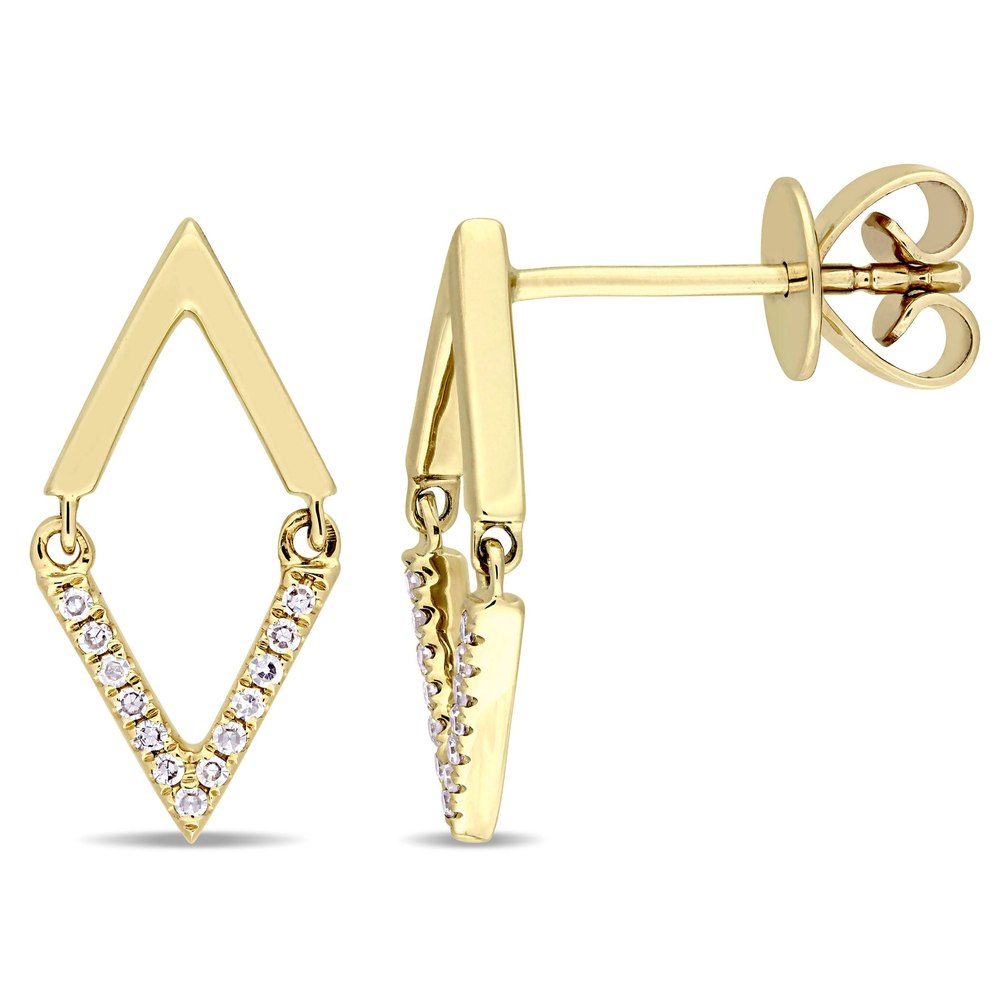 Mimi & Max Diamond Accent Geometric Earrings in 14k Yellow Gold