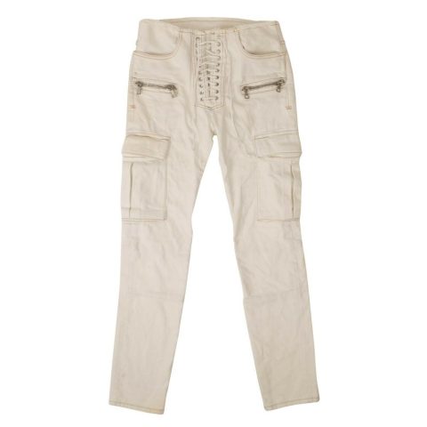 Unravel Project Denim Tie Up Jeans – White