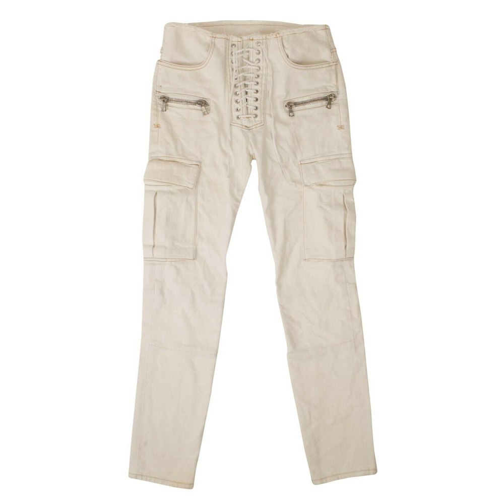 Unravel Project Denim Tie Up Jeans – White
