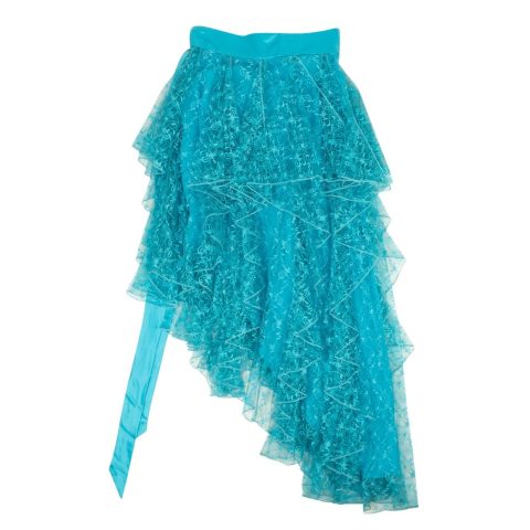 Rodarte Floral Lace Asymmetrical Skirt – Teal