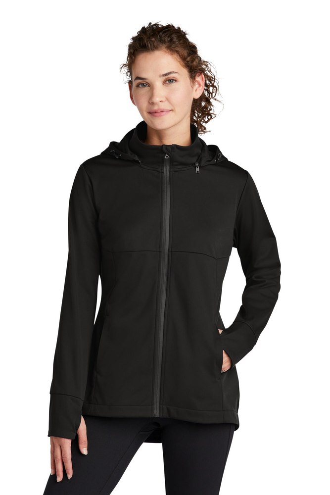 Sport-Tek Women’s Hooded Soft Shell Jacket. LST980