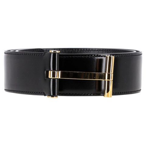 Tom Ford T-Buckle Belt in Black Leather