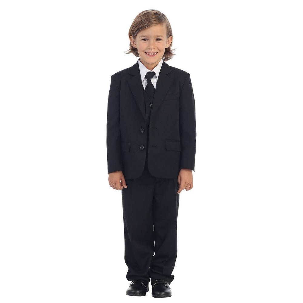 Big Boys Black Jewels & Gents Jacket Vest Shirt Tie Pants 5 Pc Suit 8-20