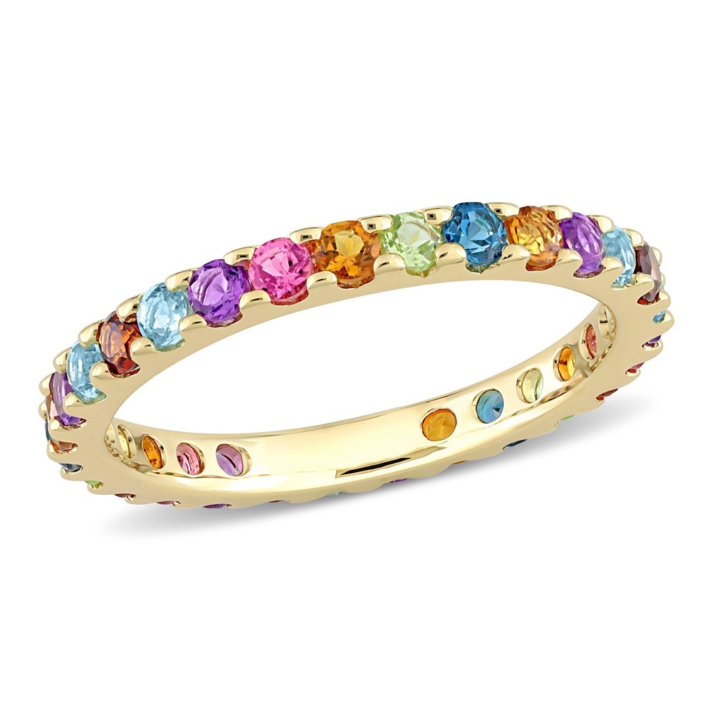 Mimi & Max 1 1/10ct TGW Multi-Color Gemstone Eternity Ring in 10k Yellow Gold