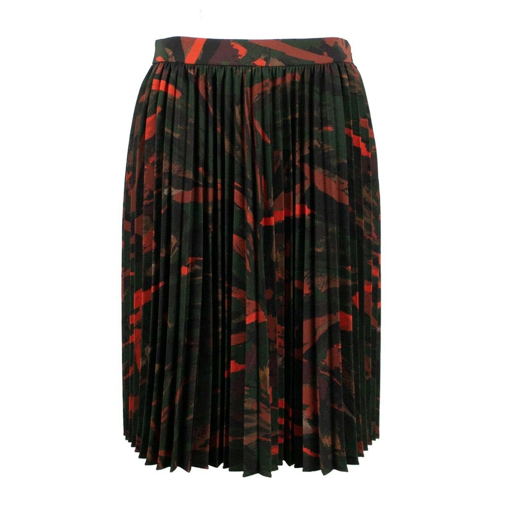 Balenciaga Maroon Abstrait Graphique Crepe Tech Skirt