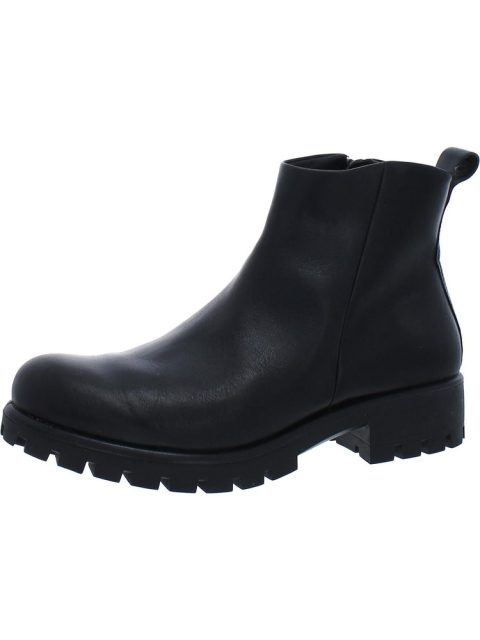 Modtray Womens Leather Lugged Sole Booties