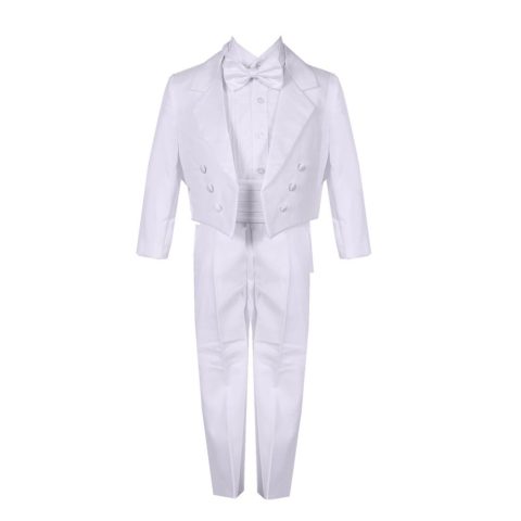 Baby Boys White 5 Piece Vest Jacket Pants Special Occasion Tuxedo Suit 3-24M