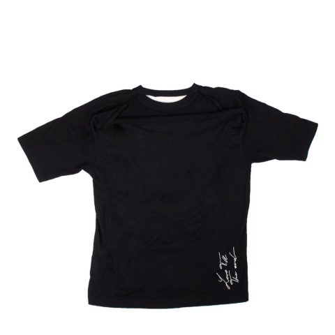 Marcelo Burlon Short Sleeve Torn Collar T-Shirt – Black