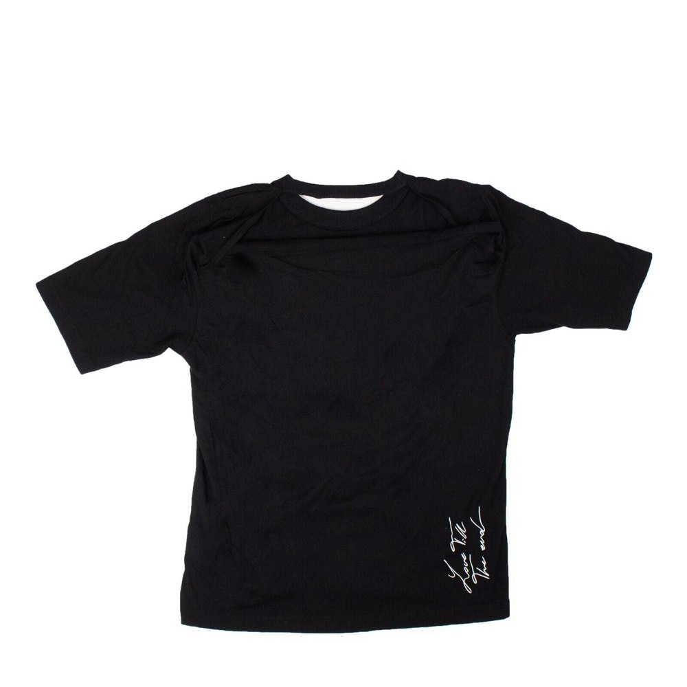 Marcelo Burlon Short Sleeve Torn Collar T-Shirt – Black