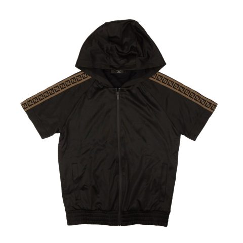 Fendi Polyamide Ff Motif Removable Sleeve Bomber Jacket Missing Sleeves – Black