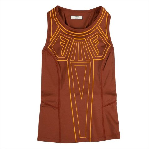 Fendi Graphic Logo Tank Top – Orange