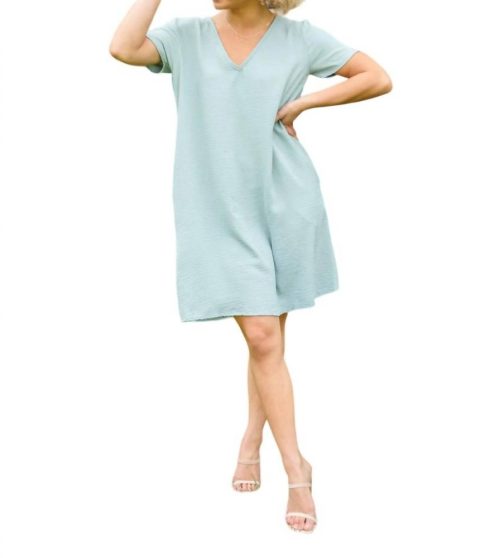 Time After Time V-Neck Dress In Green