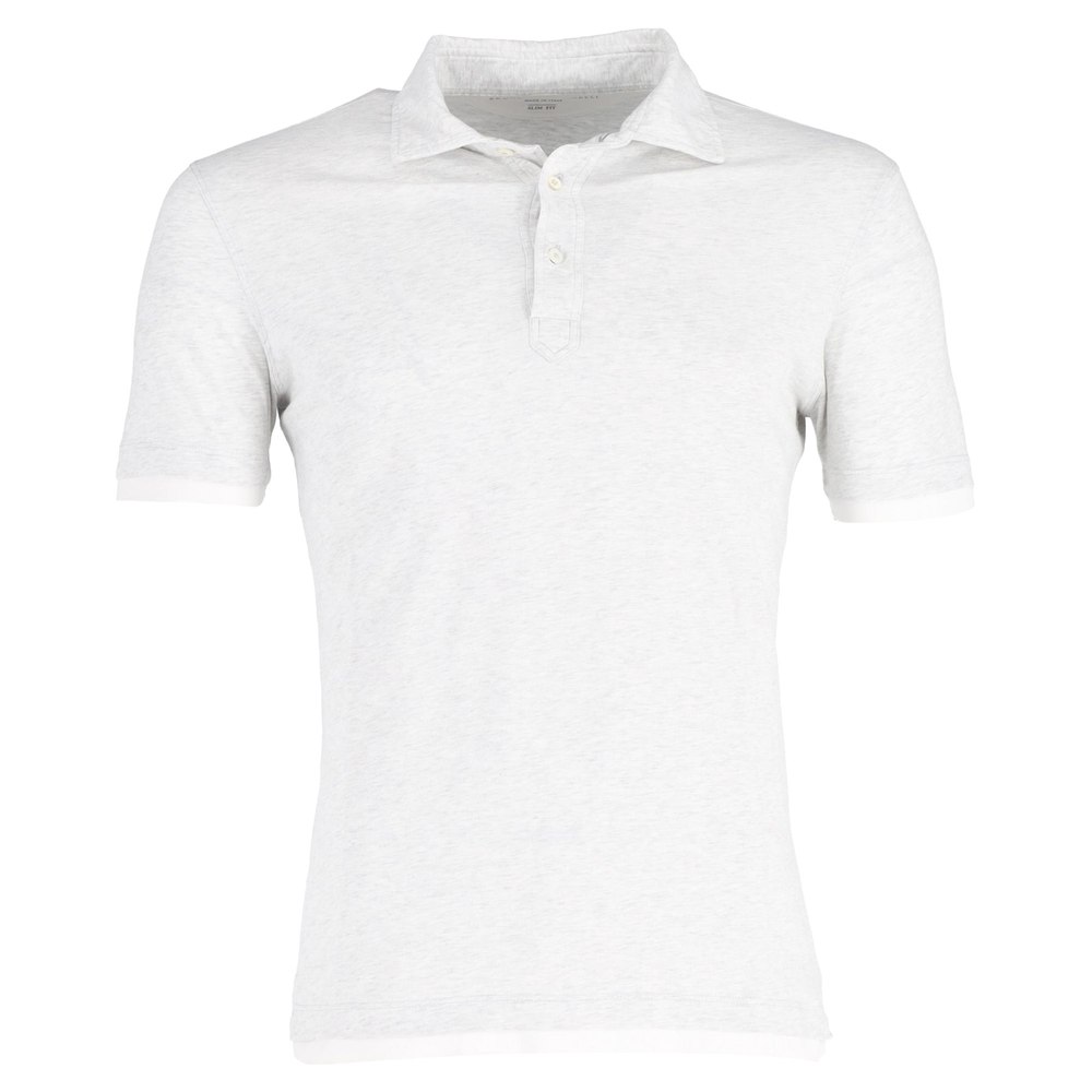 Brunello Cucinelli Layered-Effect Polo Shirt in Grey Silk Cotton