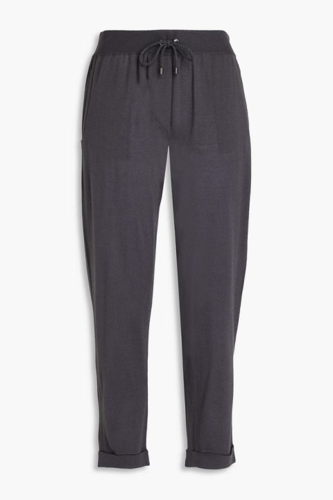 Brunello Cucinelli Cropped Wool Cashmere Women’s Pants In Grey Etere
