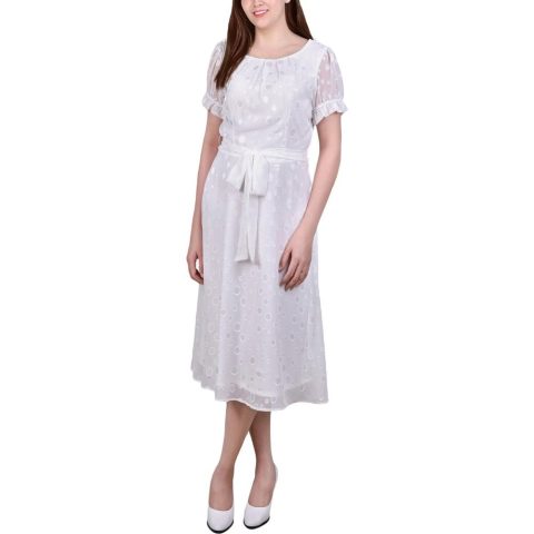 Petites Chiffon Knee-Length Midi Dress