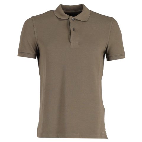 Tom Ford Button-Up Polo Shirt in Brown Cotton