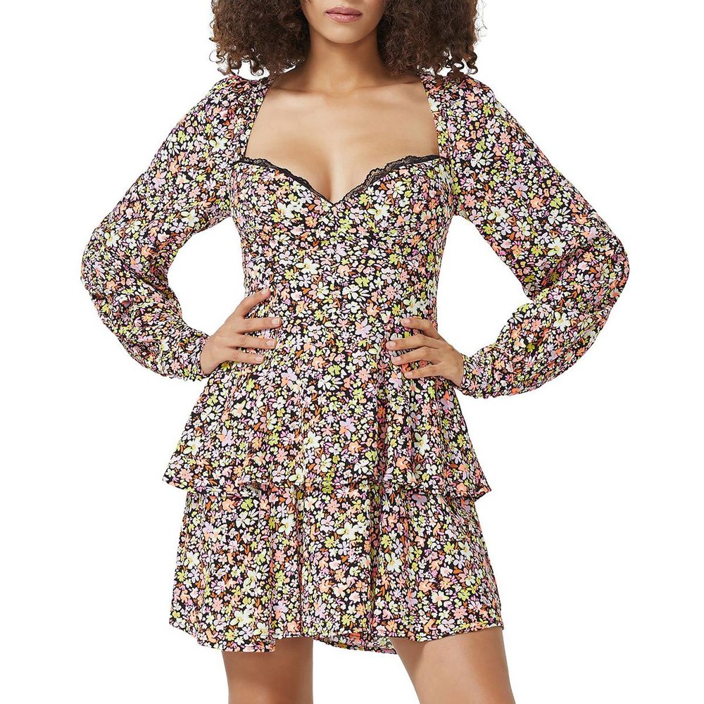Crepe Tiered Fit & Flare Dress
