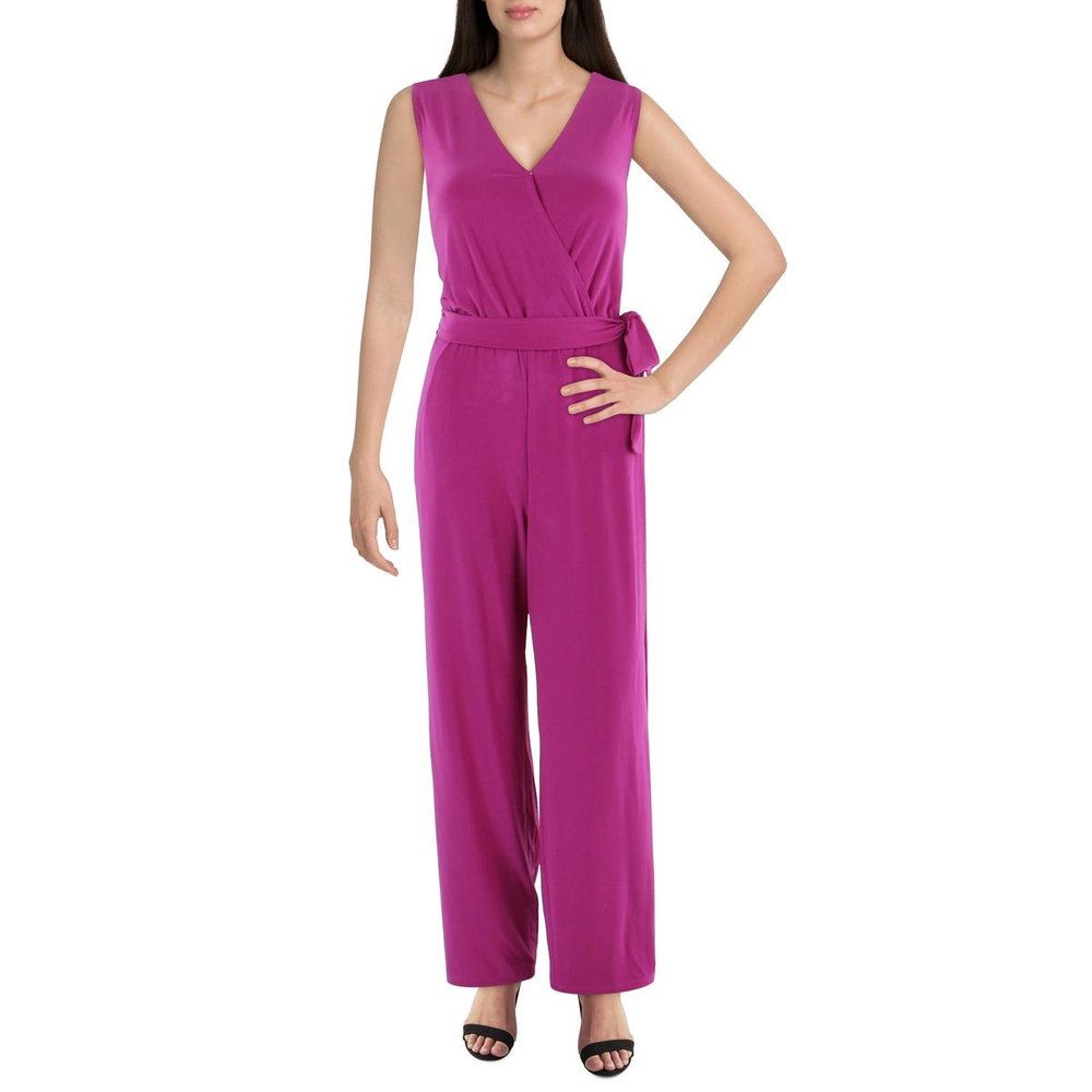 Petites Matte Jersey V-Neck Jumpsuit