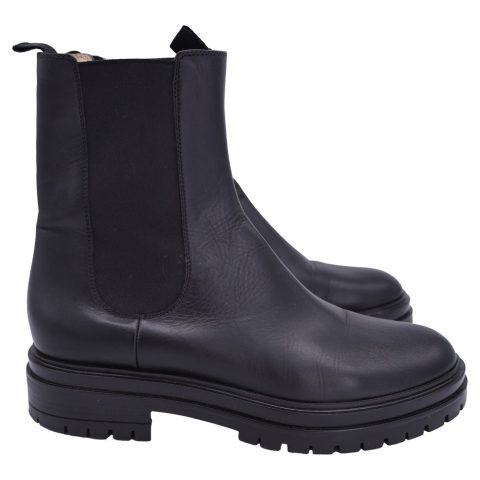 Gianvito Rossi Chester Ankle Boots in Black Leather