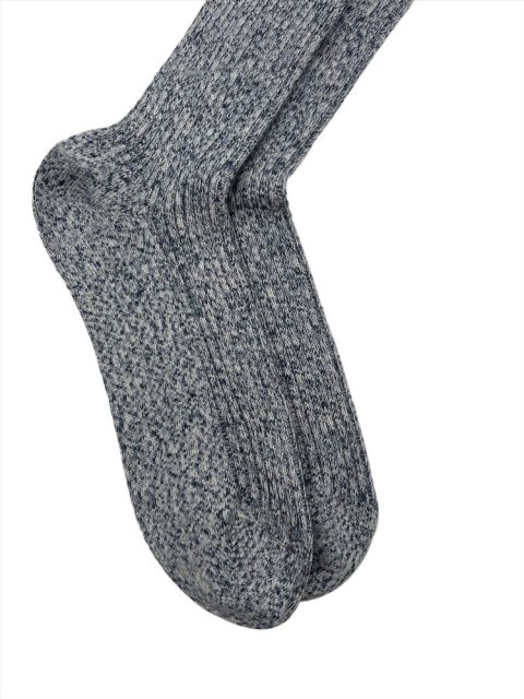 Brunello Cucinelli Blue White Grey Melange Cotton Men’s Socks