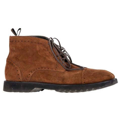 Tom Ford Lace-Up Ankle Boots in Brown Suede