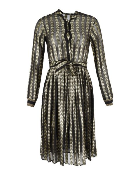 Dodo Bar Or Soraya Metallic Shirt Dress in Black Viscose