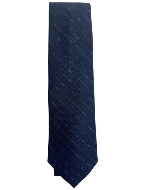 Brunello Cucinelli Navy Striped Skinny Tie Wool Men’s Tie