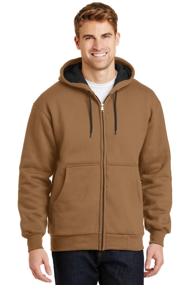 CornerStone Men’s Heavyweight Full-Zip Hooded Sweatshirt with Thermal Lining. CS620