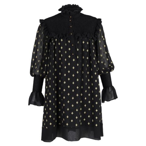 Philosophy di Lorenzo Serafini Ruffled Neck Mini Dress in Black Polyester