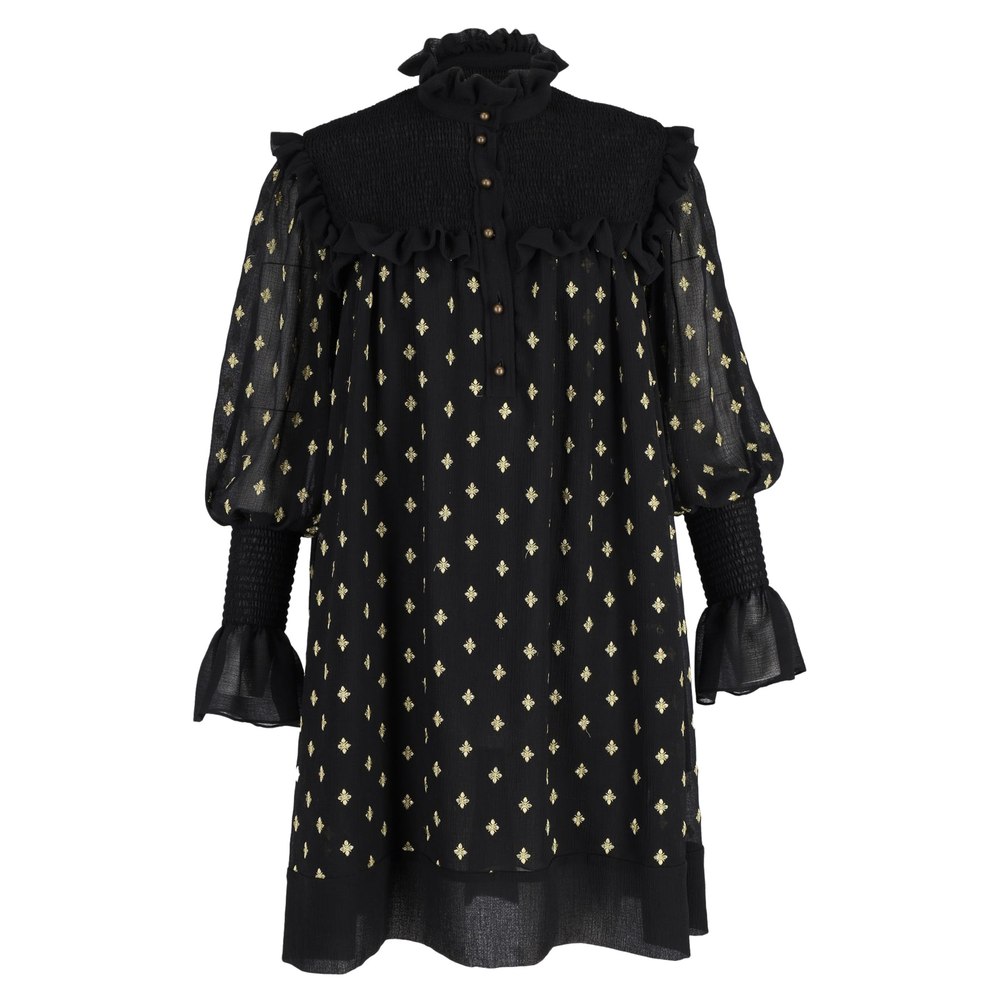 Philosophy di Lorenzo Serafini Ruffled Neck Mini Dress in Black Polyester