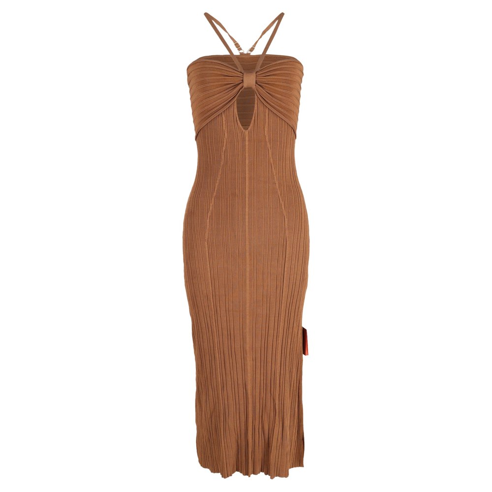 Cult Gaia Elfreda Knit Dress in Brown Cotton