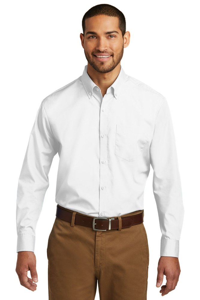 Port Authority Men’s Tall Long Sleeve Carefree Poplin Shirt. TW100