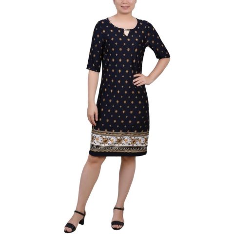 Petites Printed Jersey Shift Dress