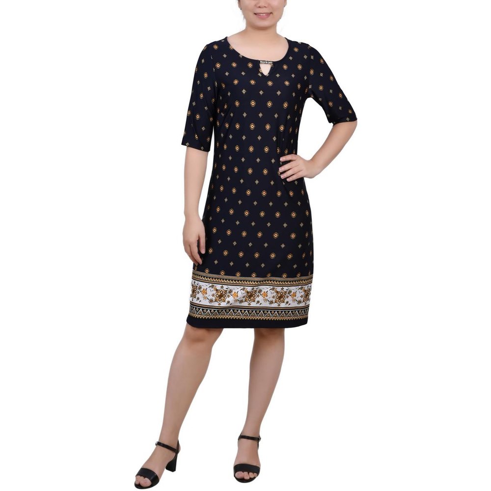 Petites Printed Jersey Shift Dress