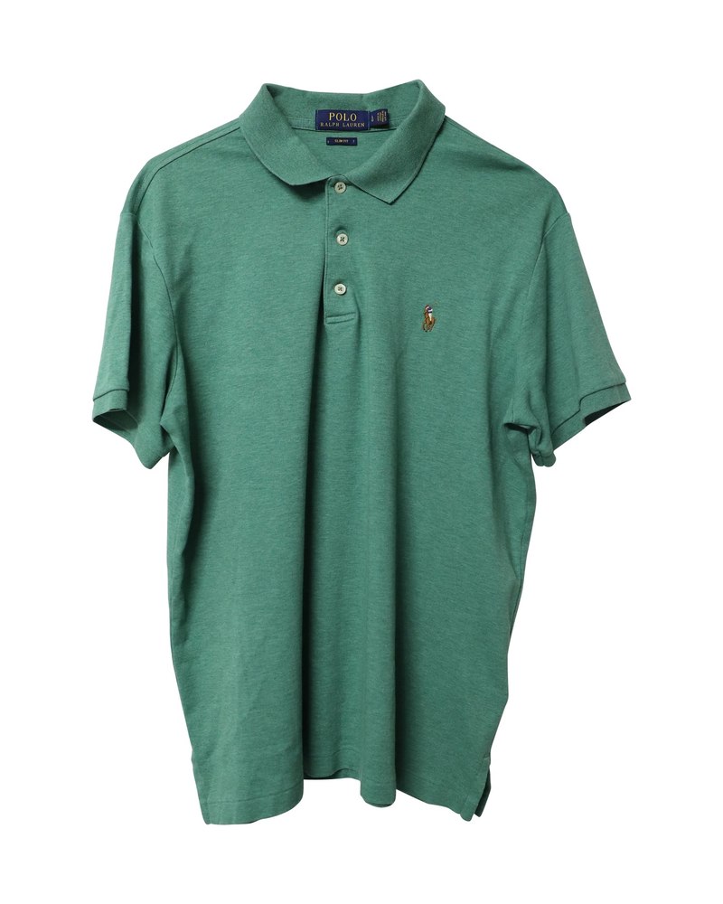 Polo Ralph Lauren Custom Slim Fit Polo T-Shirt in Green Cotton