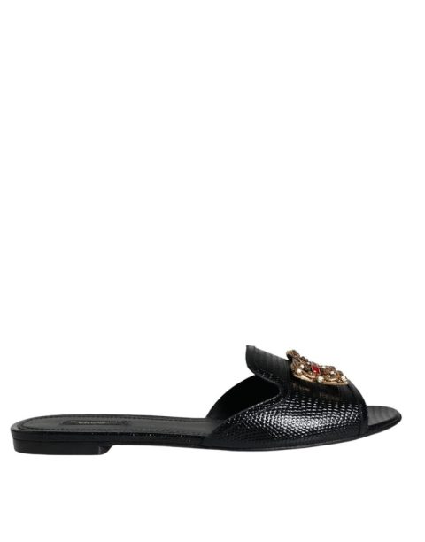Dolce & Gabbana DG Amore Leather Slip On Flats Women’s Shoes (Pre-Owned)