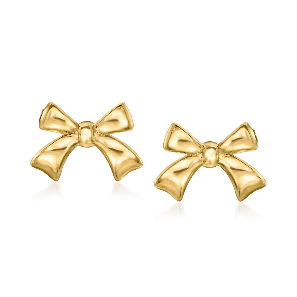 RS Pure by Ross-Simons 14kt Yellow Gold Bow Earrings