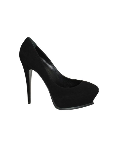 Saint Laurent Tribute 105 Platform Pumps in Black Suede