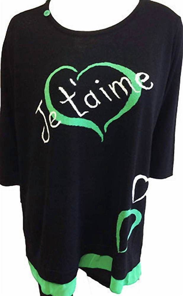 Je’taime Sweater In Black/green