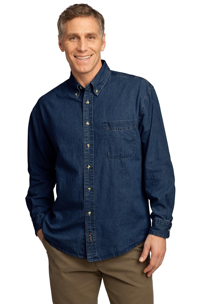 Port & Company Men’s Long Sleeve Value Denim Shirt