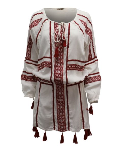 Dodo Bar Or Embroidered Cover Up Sun Dress in White Cotton