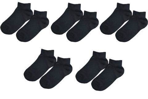 tittimitti® 98% ORGANIC COTTON Kid’s Ankle Socks (5-pack). Ages 5 Through 12.