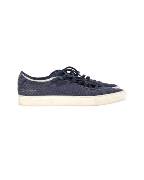 Common Projects Achilles Low Summer Edition Perforated Sneakers in Navy Nubuck Suede