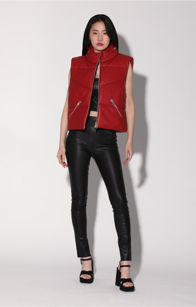 Landon Vest, Red – Puffer Leather