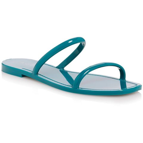 Metallic Slip On Jelly Sandals